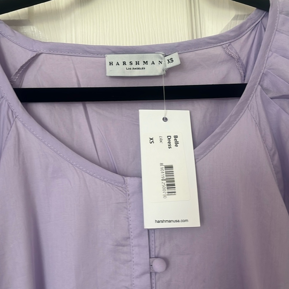 NWT  $304 Harshman Belle dress lilac puff sleeve maxi length size XS - Picture 8 of 14